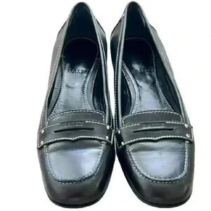 BALLY  BLACK LEATHER LOAFERS SIZE 39
